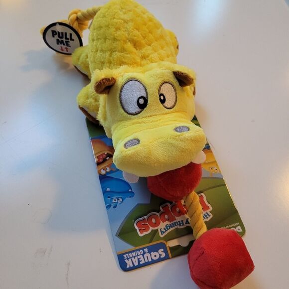 NEW HUNGRY HIPPOS HIPPO LUXE PLUSH DOG PULL TOY NWT - Picture 1 of 6